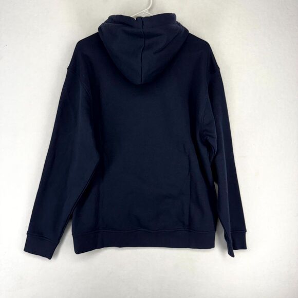 Scotch & Soda Mens Relaxed Fit Fleece Hoodie Dark Blue Embroidered Size M NEW - Picture 3 of 13